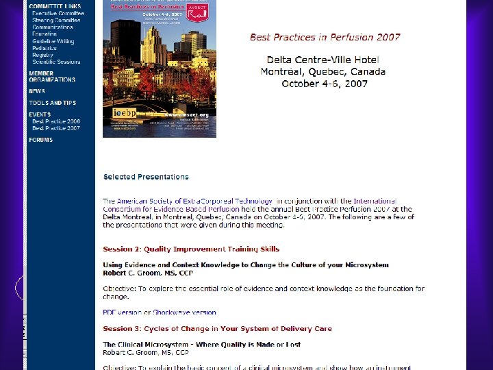 Website – Meetings / Events 