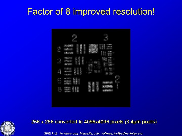 Factor of 8 improved resolution! 256 x 256 converted to 4096 x 4096 pixels