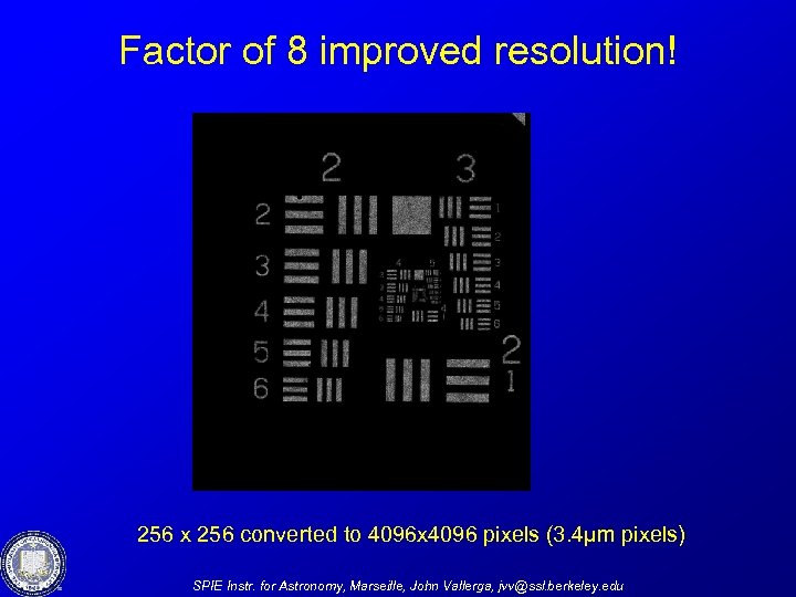 Factor of 8 improved resolution! 256 x 256 converted to 4096 x 4096 pixels