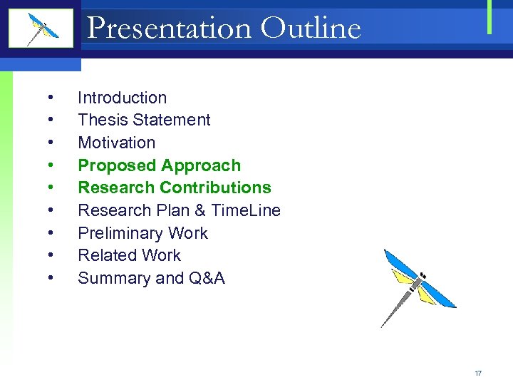 Presentation Outline • • • Introduction Thesis Statement Motivation Proposed Approach Research Contributions Research