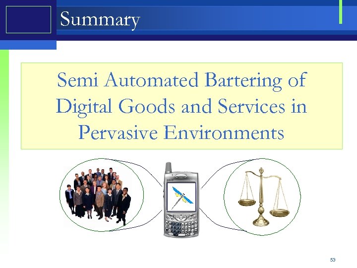 Summary Semi Automated Bartering of Digital Goods and Services in Pervasive Environments 53 