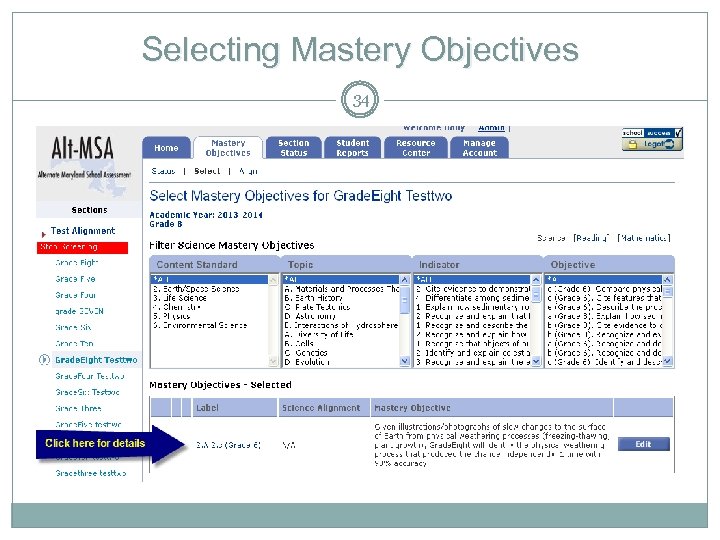 Selecting Mastery Objectives 34 