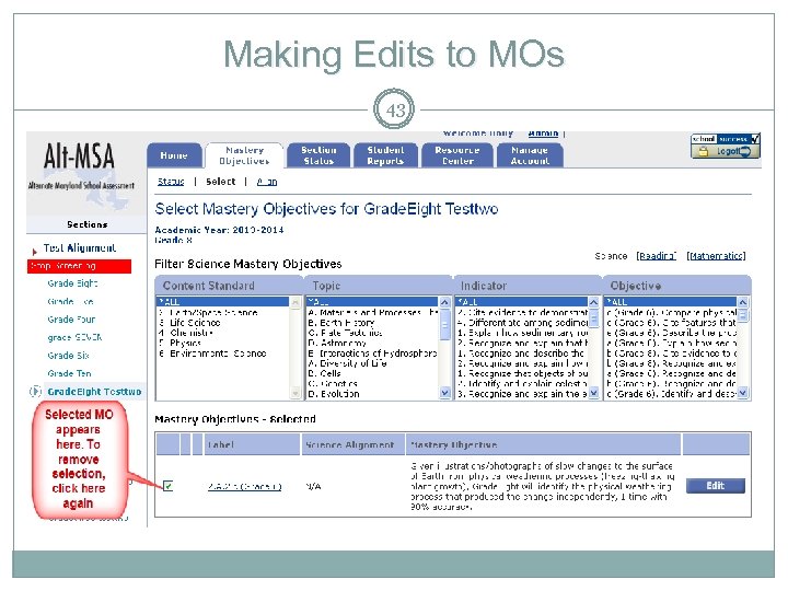 Making Edits to MOs 43 