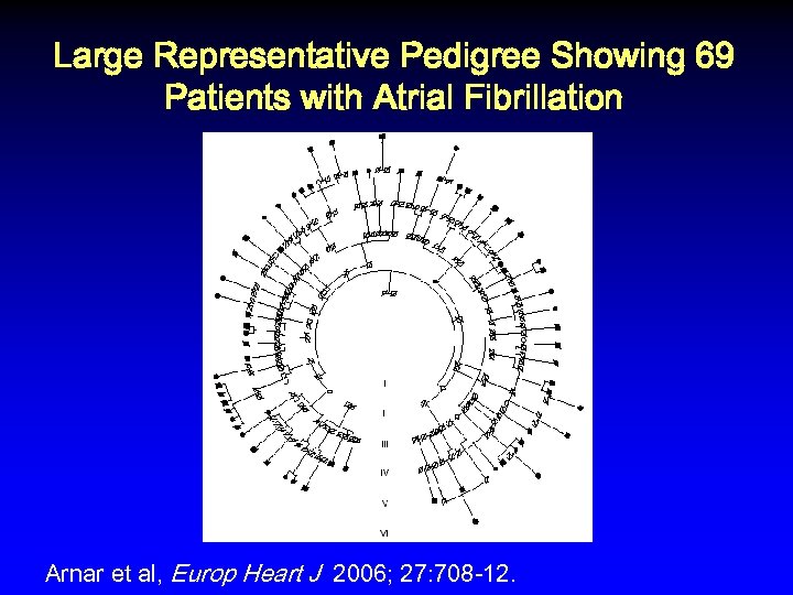 Large Representative Pedigree Showing 69 Patients with Atrial Fibrillation Arnar et al, Europ Heart
