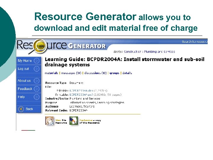Resource Generator allows you to download and edit material free of charge 