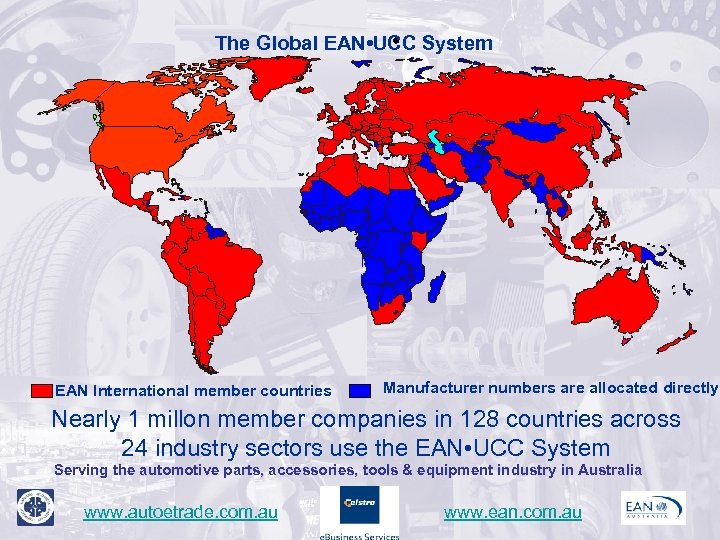 The Global EAN • UCC System EAN International member countries Manufacturer numbers are allocated