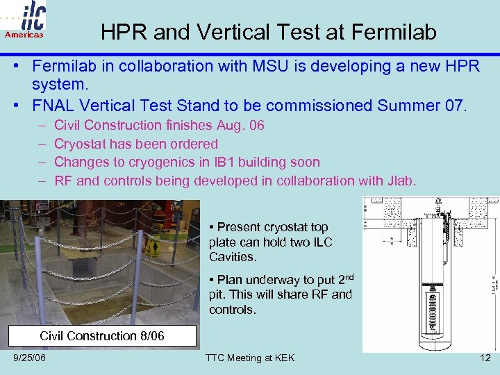 Americas HPR and Vertical Test at Fermilab • Fermilab in collaboration with MSU is