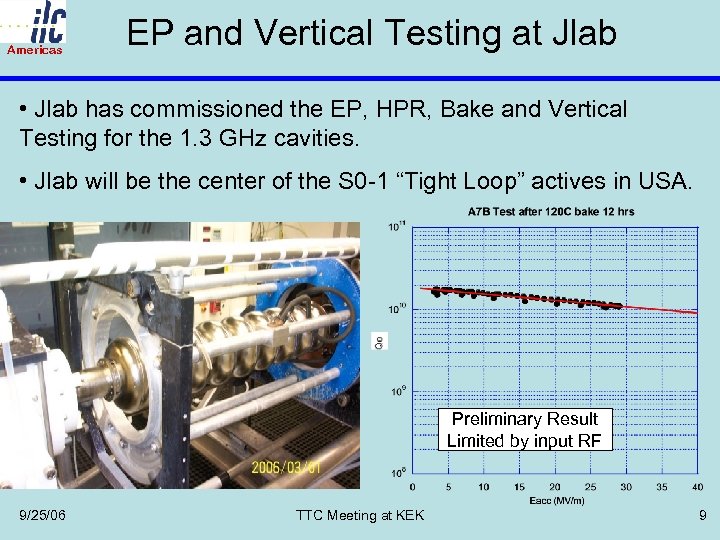 Americas EP and Vertical Testing at Jlab • Jlab has commissioned the EP, HPR,