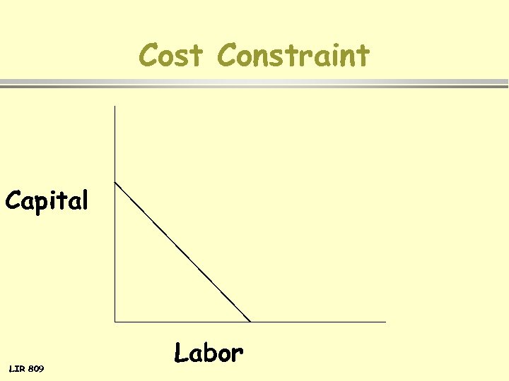 Cost Constraint Capital LIR 809 Labor 