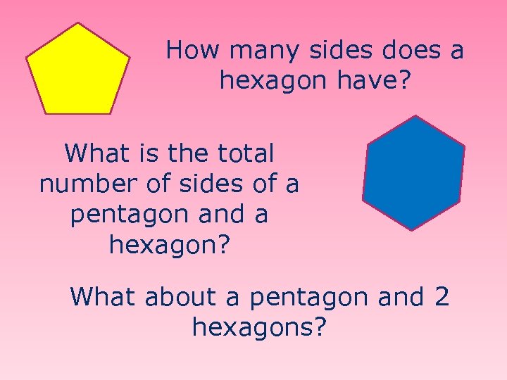 How many sides does a hexagon have? What is the total number of sides