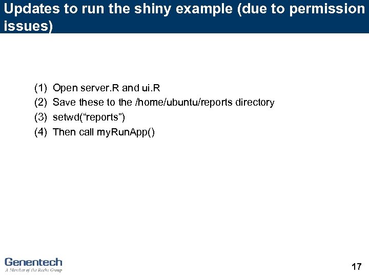 Updates to run the shiny example (due to permission issues) (1) (2) (3) (4)