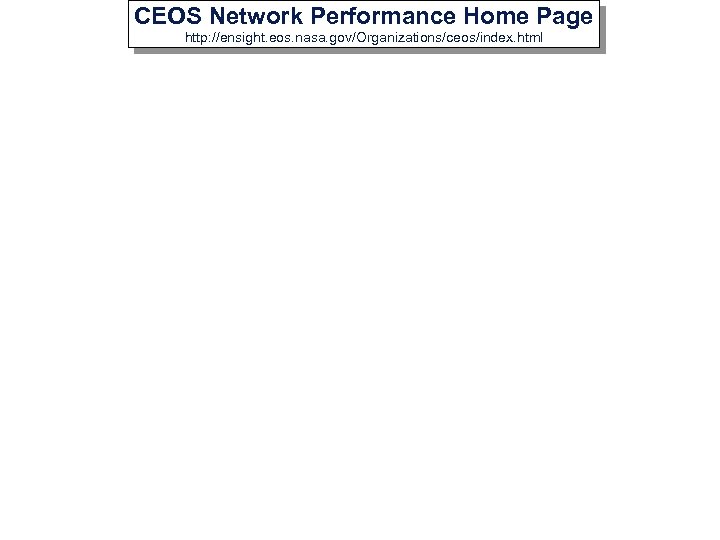 CEOS Network Performance Home Page http: //ensight. eos. nasa. gov/Organizations/ceos/index. html 