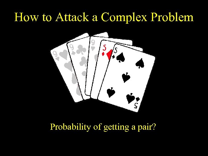 How to Attack a Complex Problem Probability of getting a pair? 