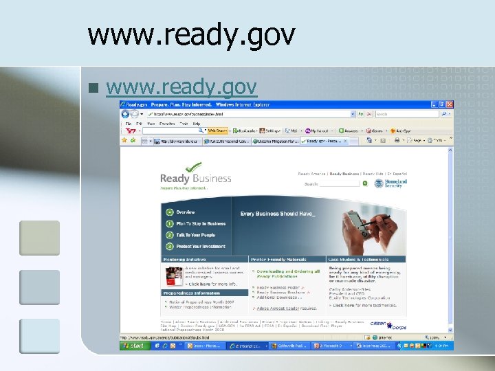 www. ready. gov n www. ready. gov 