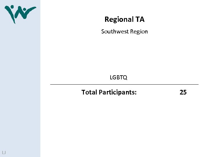Regional TA Southwest Region LGBTQ Total Participants: LJ 25 