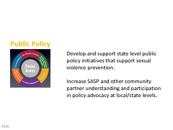 Public Policy Develop and support state level public policy initiatives that support sexual violence