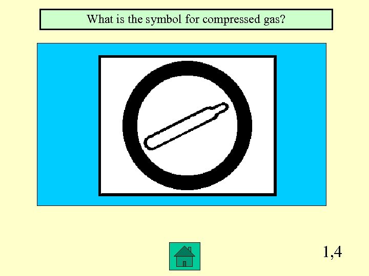 What is the symbol for compressed gas? 1, 4 