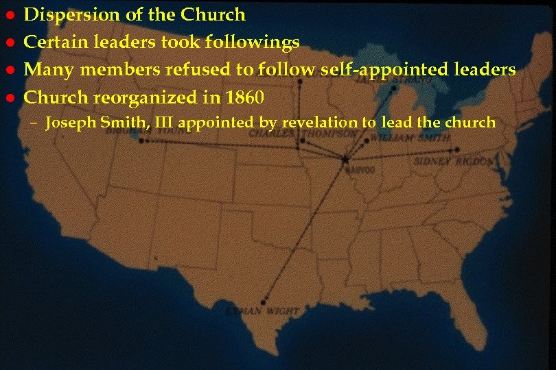 l l Dispersion of the Church rs 42 Certain leaders took followings Many members