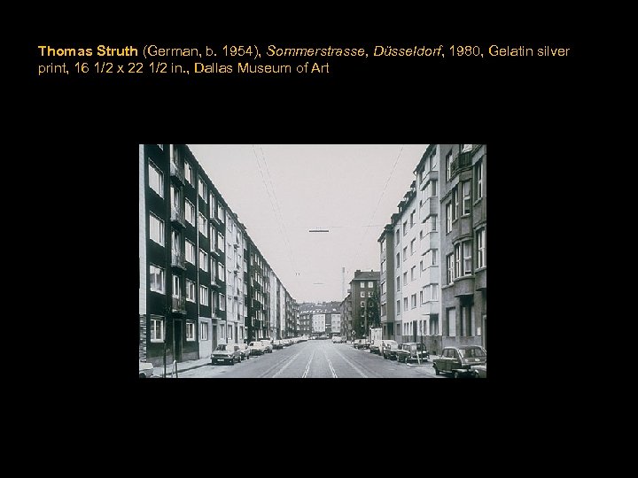 Thomas Struth (German, b. 1954), Sommerstrasse, Düsseldorf, 1980, Gelatin silver print, 16 1/2 x