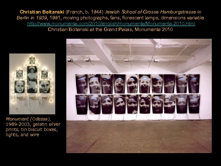 Christian Boltanski (French, b. 1944) Jewish School of Grosse Hamburgstrasse in Berlin in 1939,