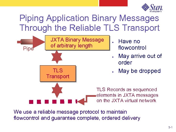 Piping Application Binary Messages Through the Reliable TLS Transport Pipe JXTA Binary Message of