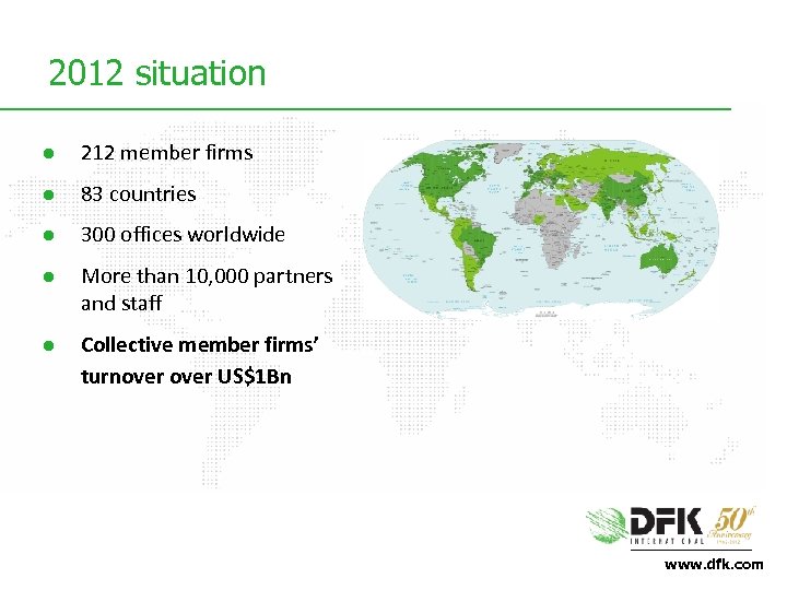 2012 situation l 212 member firms l 83 countries l 300 offices worldwide l