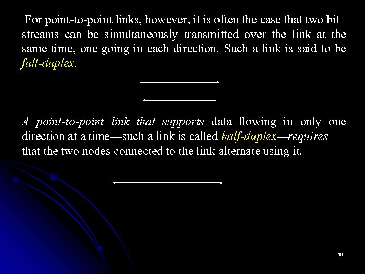  For point-to-point links, however, it is often the case that two bit streams