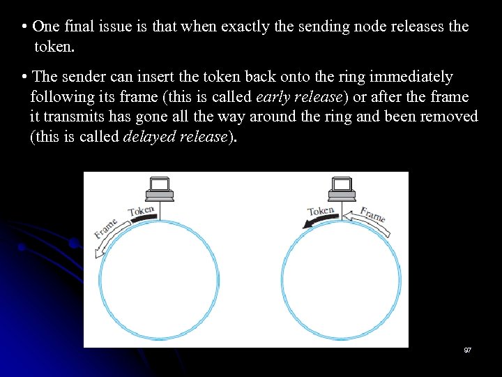  • One final issue is that when exactly the sending node releases the