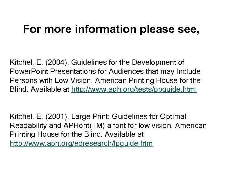 For more information please see, Kitchel, E. (2004). Guidelines for the Development of Power.