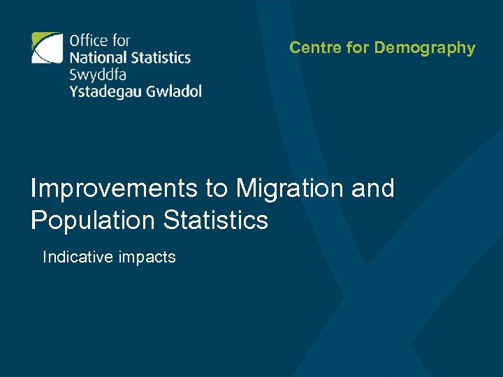 Centre for Demography Improvements to Migration and Population Statistics Indicative impacts 