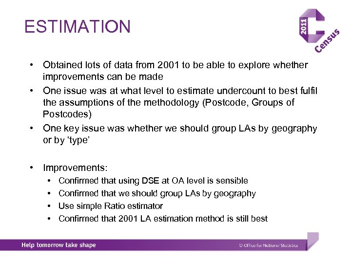 ESTIMATION • Obtained lots of data from 2001 to be able to explore whether