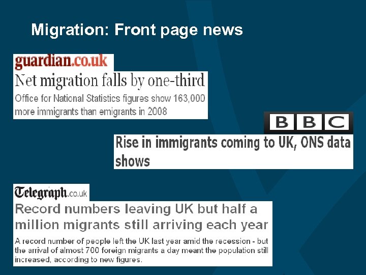 Migration: Front page news 