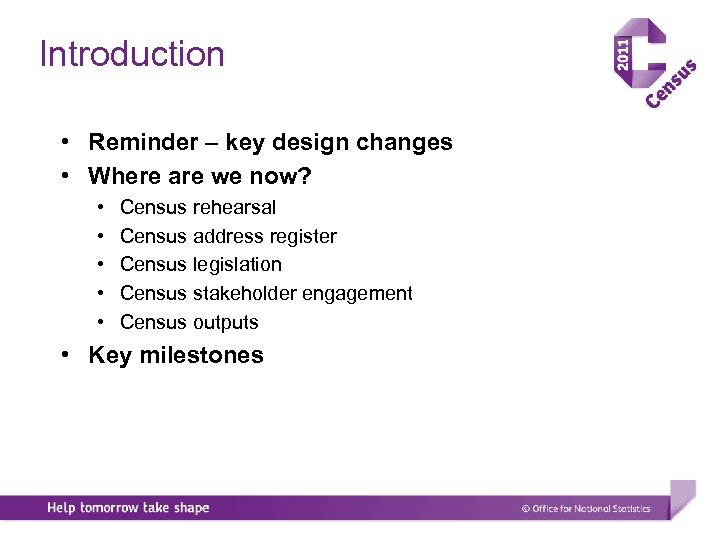 Introduction • Reminder – key design changes • Where are we now? • •