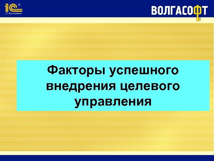 Факторы успешного внедрения целевого управления 