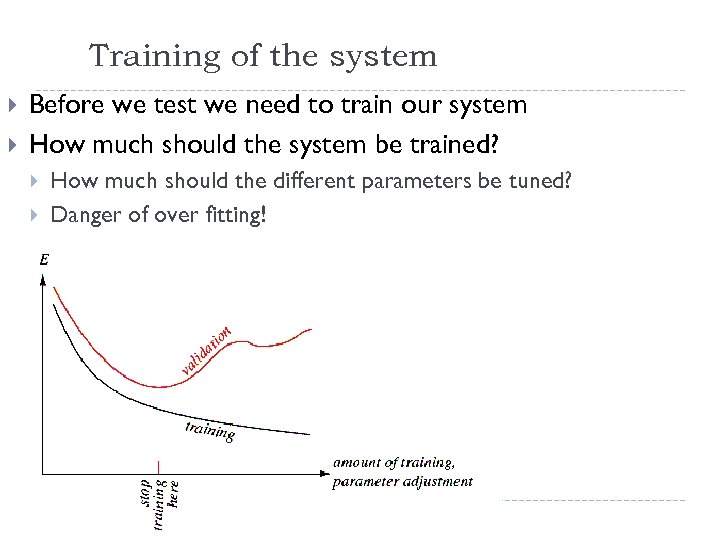 Training of the system Before we test we need to train our system How