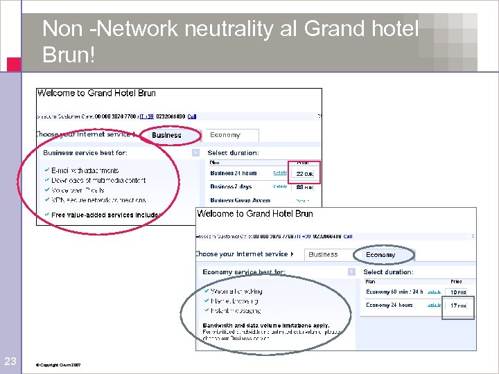 Non -Network neutrality al Grand hotel Brun! 23 © Copyright Ovum 2007 