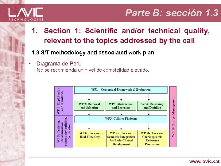 Parte B: sección 1. 3 1. Section 1: Scientific and/or technical quality, relevant to
