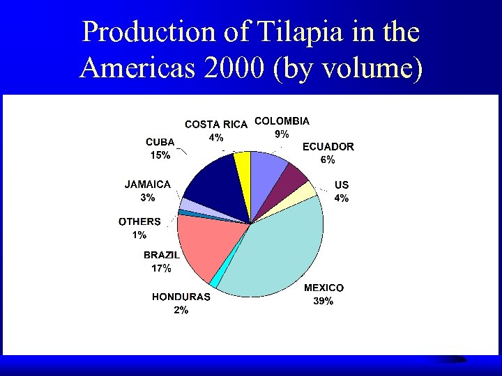Production of Tilapia in the Americas 2000 (by volume) 