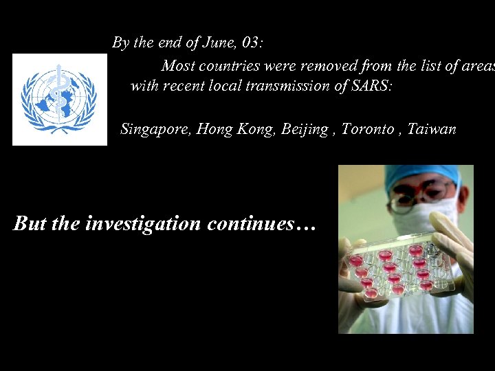 By the end of June, 03: Most countries were removed from the list of