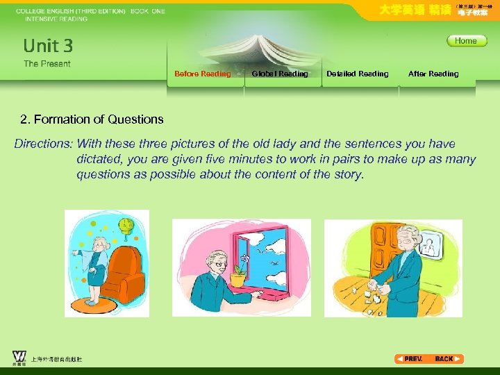 Before Reading Global Reading Detailed Reading After Reading 2. Formation of Questions Directions: With