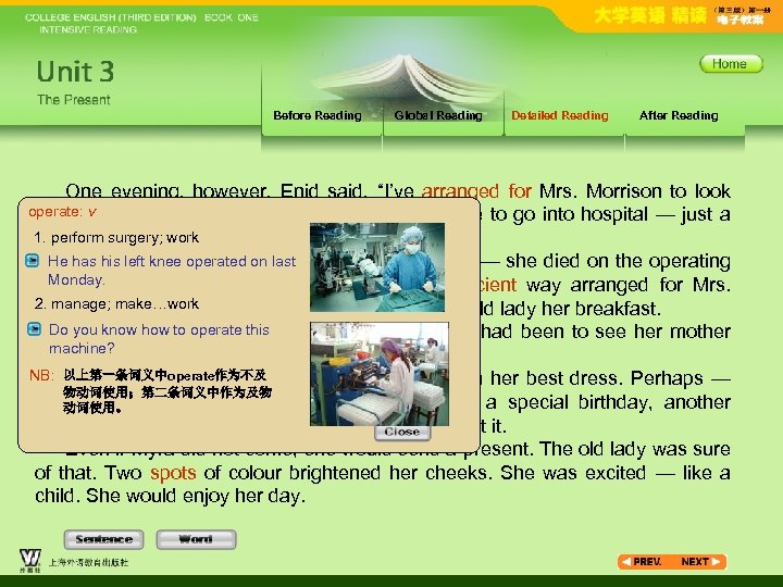 Before Reading Global Reading Detailed Reading After Reading One evening, however, Enid said, “I’ve