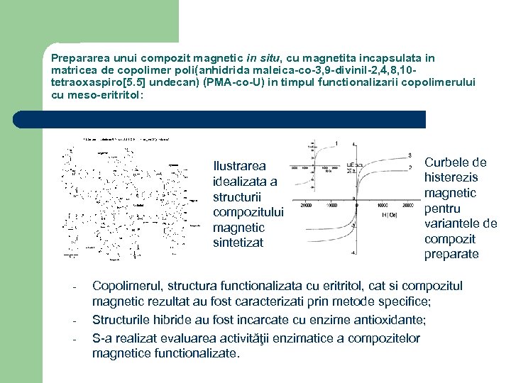 Prepararea unui compozit magnetic in situ, cu magnetita incapsulata in matricea de copolimer poli(anhidrida