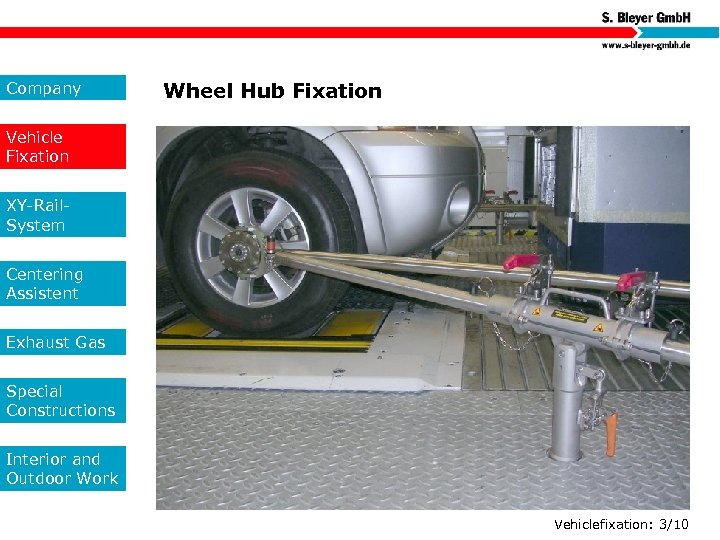 Company Wheel Hub Fixation Vehicle Fixation XY-Rail. System Centering Assistent Exhaust Gas Special Constructions