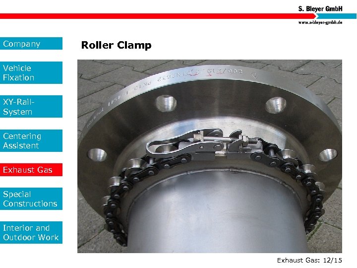 Company Roller Clamp Vehicle Fixation XY-Rail. System Centering Assistent Exhaust Gas Special Constructions Interior