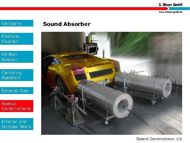Company Sound Absorber FVehicle Fixation XY-Rail. System Centering Assistent Exhaust Gas Special Constructions Interior