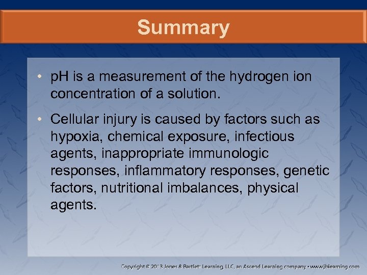 Summary • p. H is a measurement of the hydrogen ion concentration of a