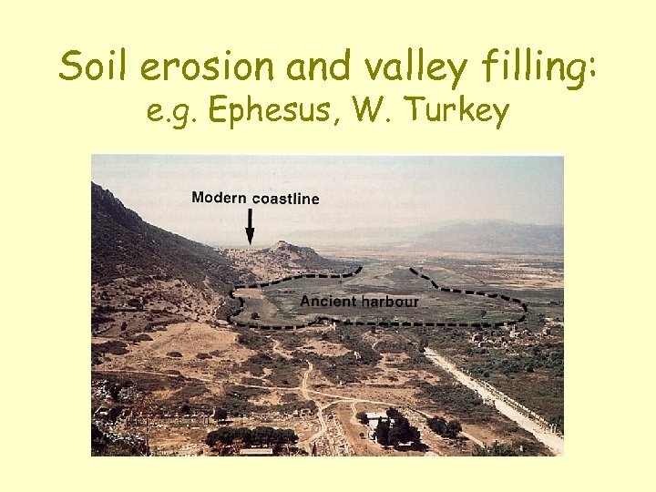 Soil erosion and valley filling: e. g. Ephesus, W. Turkey 
