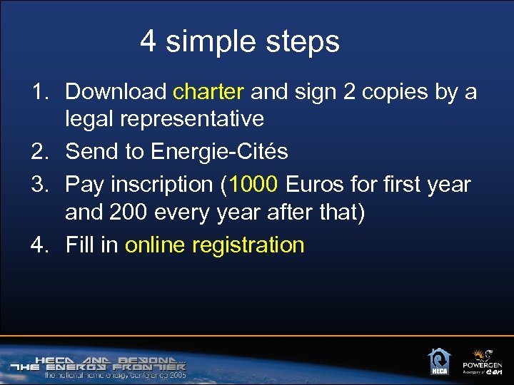 4 simple steps 1. Download charter and sign 2 copies by a legal representative