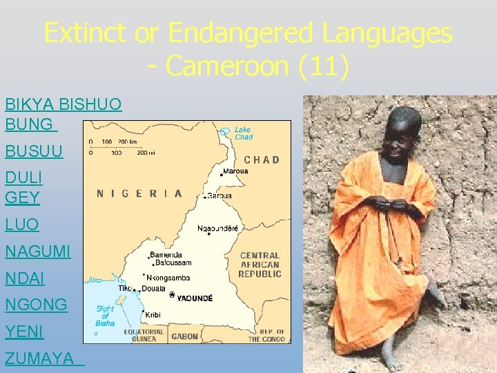 Extinct or Endangered Languages - Cameroon (11) BIKYA BISHUO BUNG BUSUU DULI GEY LUO