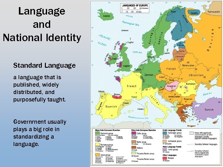 Language and National Identity Standard Language a language that is published, widely distributed, and